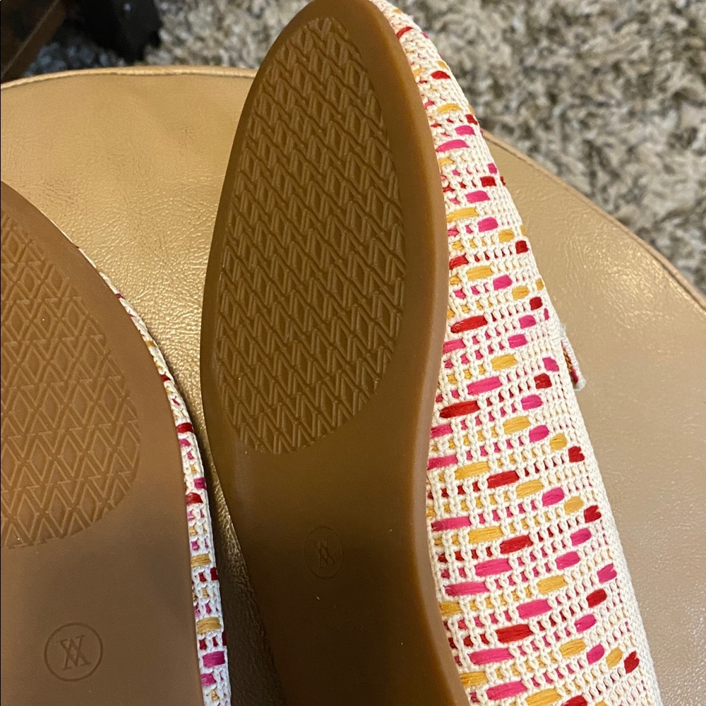 Vivaia Women's Patterned Slip-On Loafers in Cream with Pink & Yellow Accents - Picture 6 of 11